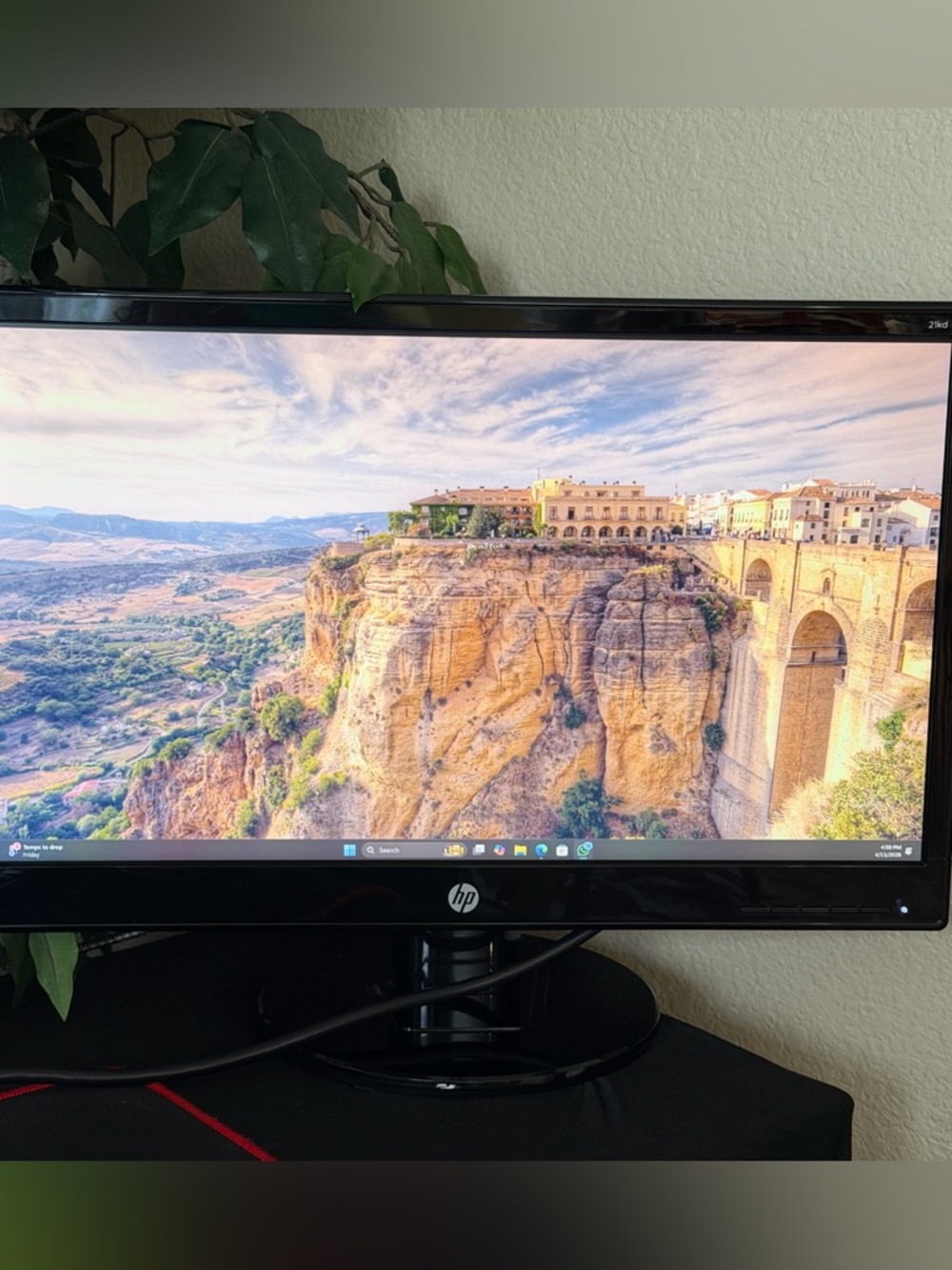 HP Black LED Computer Monitor with Glossy Stand